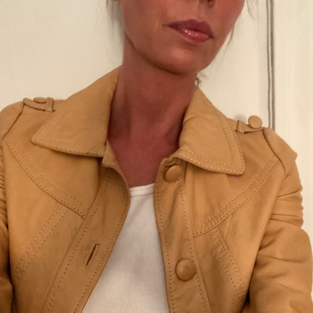 H&M Women's Tan Leather Jacket